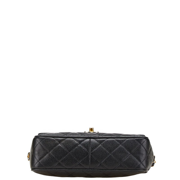 シャネル ヴィンテージ マトラッセ ココマーク チェーンショルダーバッグ ブラック キャビアスキン レディース CHANEL 【中古】