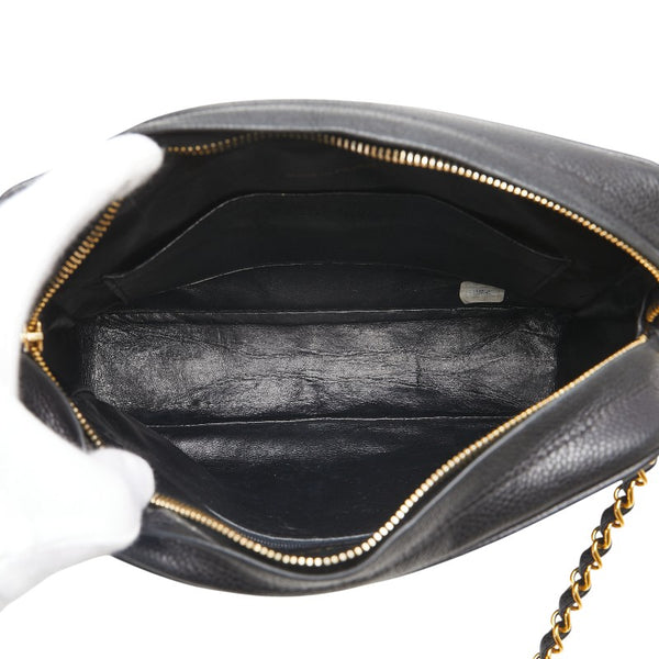 シャネル ヴィンテージ マトラッセ ココマーク チェーンショルダーバッグ ブラック キャビアスキン レディース CHANEL 【中古】