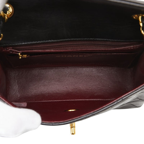 シャネル マトラッセ ココマーク チェーン ショルダーバッグ ブラック ラムスキン レディース CHANEL 【中古】