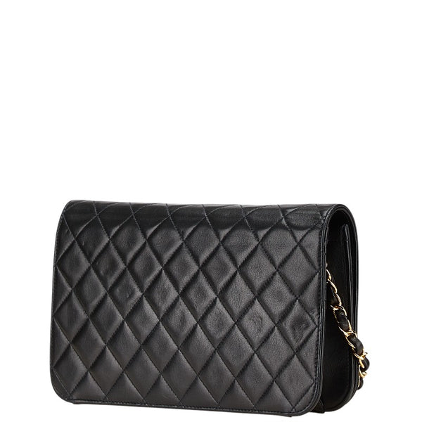 シャネル マトラッセ ココマーク プッシュロック チェーン ショルダーバッグ ブラック ラムスキン レディース CHANEL 【中古】