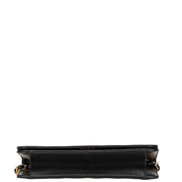シャネル マトラッセ ココマーク プッシュロック チェーン ショルダーバッグ ブラック ラムスキン レディース CHANEL 【中古】