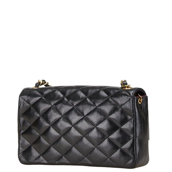 シャネル マトラッセ ココマーク チェーン ショルダーバッグ ブラック ラムスキン レディース CHANEL 【中古】