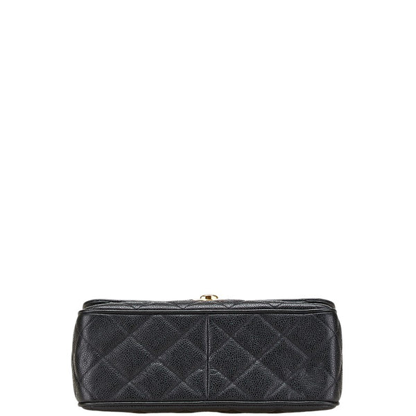 シャネル デカココマーク マトラッセ チェーン ショルダーバッグ ブラック キャビアスキン レディース CHANEL 【中古】