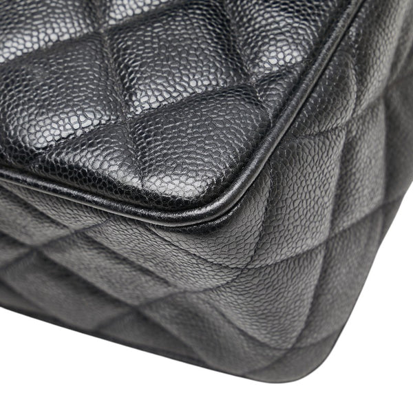 シャネル デカココマーク マトラッセ チェーン ショルダーバッグ ブラック キャビアスキン レディース CHANEL 【中古】