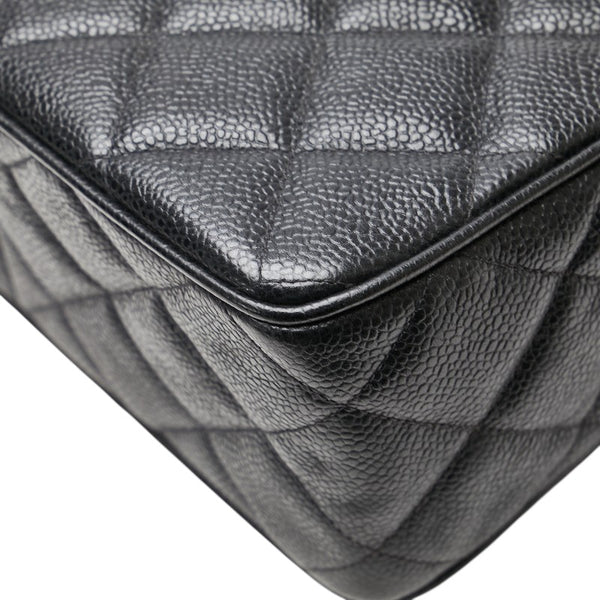 シャネル デカココマーク マトラッセ チェーン ショルダーバッグ ブラック キャビアスキン レディース CHANEL 【中古】