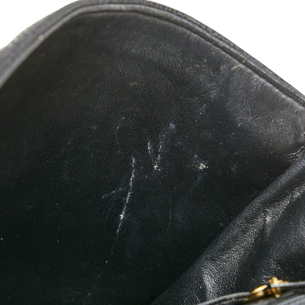 シャネル デカココマーク マトラッセ チェーン ショルダーバッグ ブラック キャビアスキン レディース CHANEL 【中古】