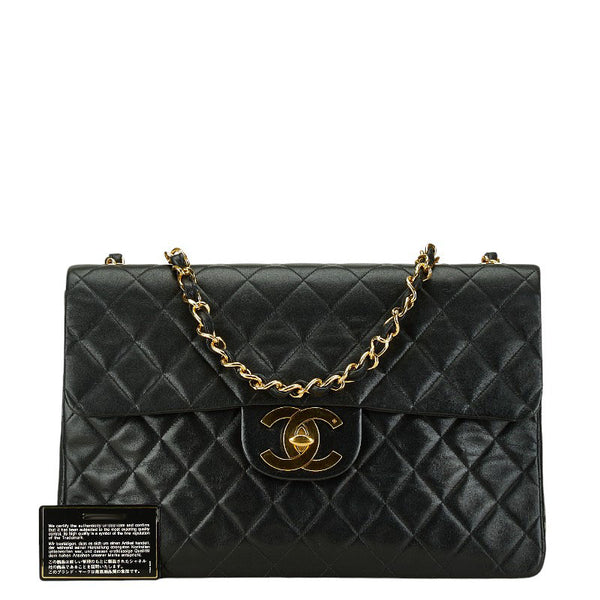 シャネル マトラッセ34 チェーンショルダーバッグ ハンドバッグ ブラック ラムスキン レディース CHANEL 【中古】