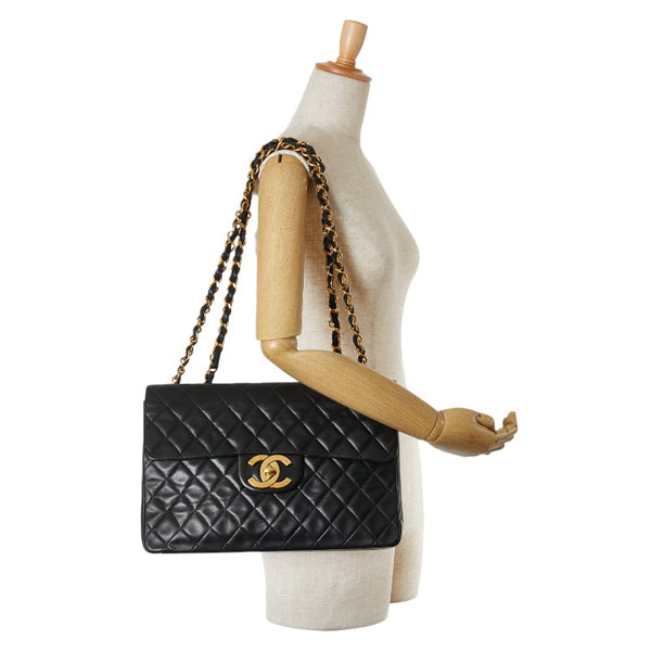 シャネル マトラッセ34 チェーンショルダーバッグ ハンドバッグ ブラック ラムスキン レディース CHANEL 【中古】