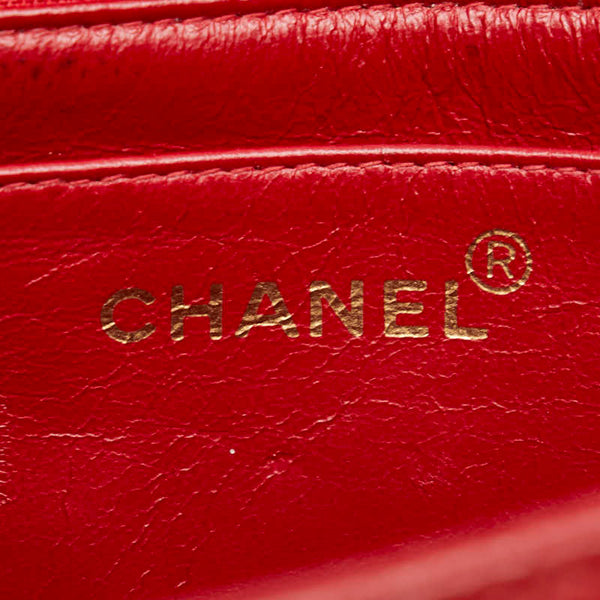 シャネル ダイアナ25 マトラッセ ココマーク  チェーン ショルダーバッグ レッド キャビアスキン レディース CHANEL 【中古】