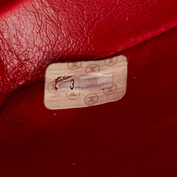 シャネル ダイアナ25 マトラッセ ココマーク  チェーン ショルダーバッグ レッド キャビアスキン レディース CHANEL 【中古】