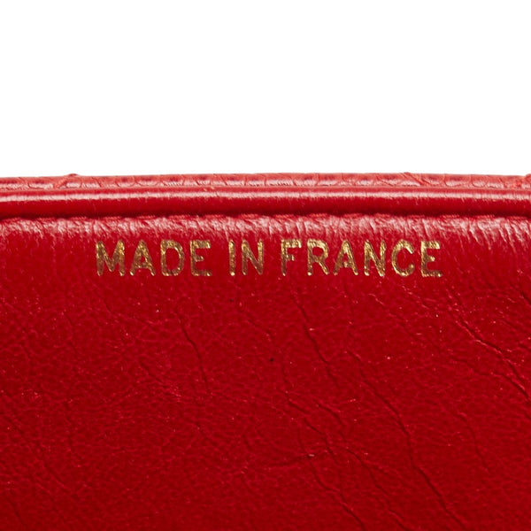 シャネル ダイアナ25 マトラッセ ココマーク  チェーン ショルダーバッグ レッド キャビアスキン レディース CHANEL 【中古】