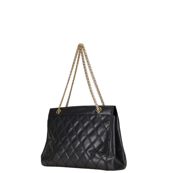 シャネル マトラッセ ココマーク チェーン ショルダーバッグ ブラック ラムスキン レディース CHANEL 【中古】