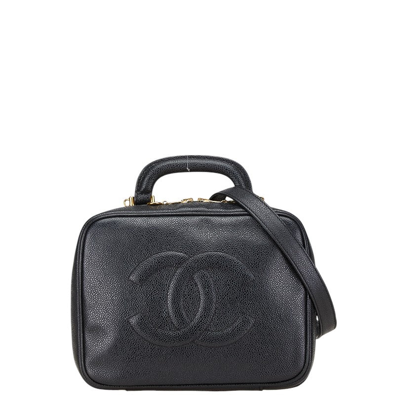 シャネル ココマーク バニティバッグ ショルダーバッグ 2WAY ブラック キャビアスキン レディース CHANEL 【中古】