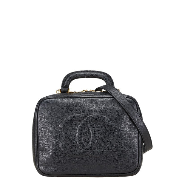 シャネル ココマーク バニティバッグ ショルダーバッグ 2WAY ブラック キャビアスキン レディース CHANEL 【中古】