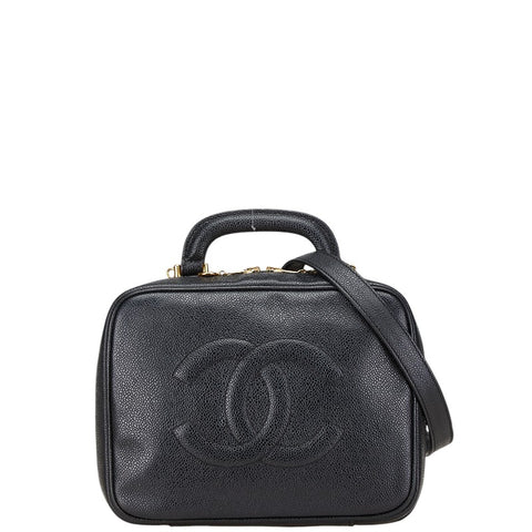 シャネル ココマーク バニティバッグ ショルダーバッグ 2WAY ブラック キャビアスキン レディース CHANEL 【中古】