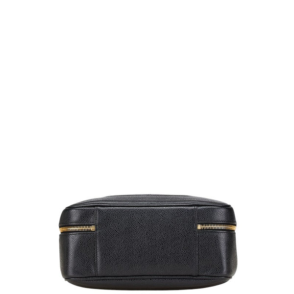 シャネル ココマーク バニティバッグ ショルダーバッグ 2WAY ブラック キャビアスキン レディース CHANEL 【中古】