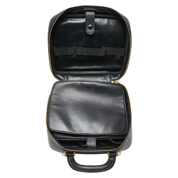 シャネル ココマーク バニティバッグ ショルダーバッグ 2WAY ブラック キャビアスキン レディース CHANEL 【中古】