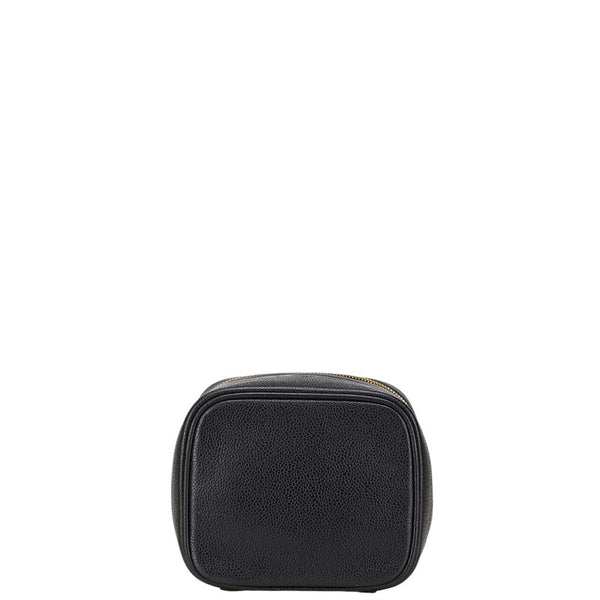 シャネル ココマーク バニティバッグ 化粧ボックス ブラック キャビアスキン レディース CHANEL 【中古】