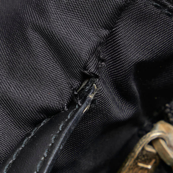 シャネル ニュートラベルライン トートMM トートバッグ ハンドバッグ ブラック ナイロン レザー レディース CHANEL 【中古】