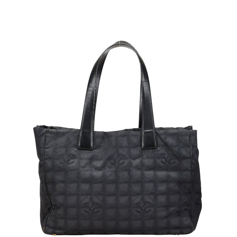シャネル ニュートラベルライン トートMM トートバッグ ハンドバッグ ブラック ナイロン レザー レディース CHANEL 【中古】