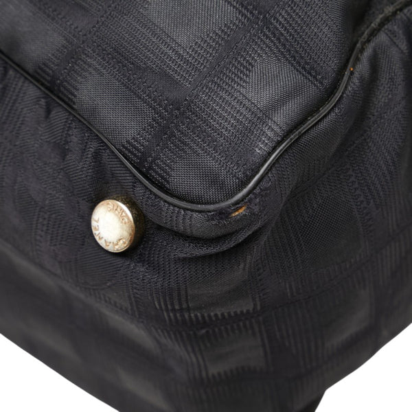 シャネル ニュートラベルライン トートMM トートバッグ ハンドバッグ ブラック ナイロン レザー レディース CHANEL 【中古】
