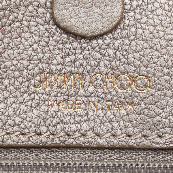 ジミーチュウ サシャS スタースタッズ ハンドバッグ トートバッグ グレー ゴールド レザー レディース JIMMY CHOO 【中古】