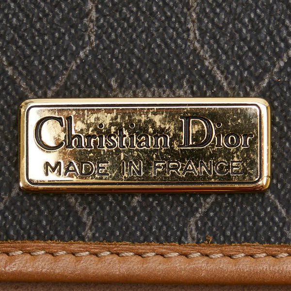ディオール ハニカム 斜め掛け ショルダーバッグ ブラック ブラウン PVC レザー レディース Dior 【中古】