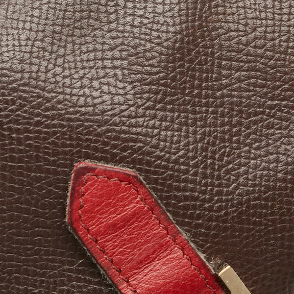 エルメス ベアン スフレ 長財布 ショコラ ルージュガランス ヴォーエプソン レディース HERMES 【中古】