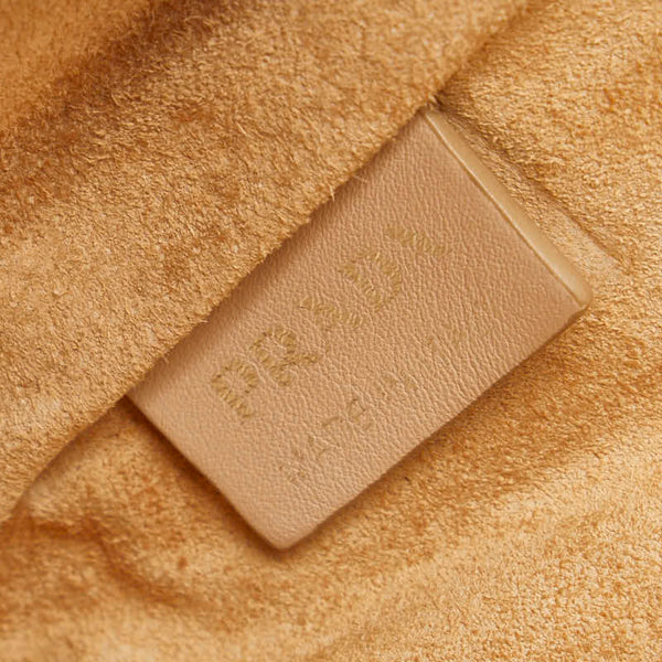プラダ 三角ロゴプレート ハンドバッグ ベージュ レザー レディース PRADA 【中古】