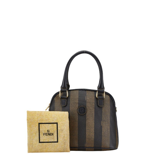 フェンディ ペカン ハンドバッグ ブラウン ブラック PVC レザー レディース FENDI 【中古】