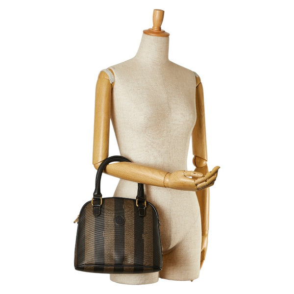 フェンディ ペカン ハンドバッグ ブラウン ブラック PVC レザー レディース FENDI 【中古】