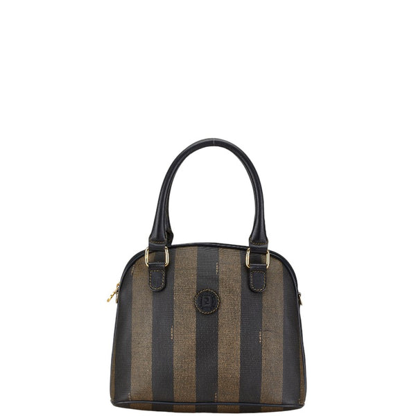 フェンディ ペカン ハンドバッグ ブラウン ブラック PVC レザー レディース FENDI 【中古】