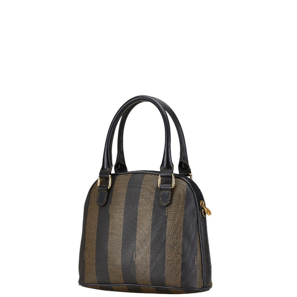 フェンディ ペカン ハンドバッグ ブラウン ブラック PVC レザー レディース FENDI 【中古】