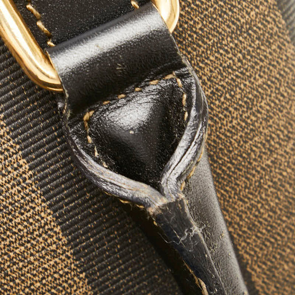 フェンディ ペカン ハンドバッグ ブラウン ブラック PVC レザー レディース FENDI 【中古】