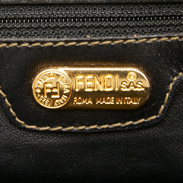 フェンディ ペカン ハンドバッグ ブラウン ブラック PVC レザー レディース FENDI 【中古】