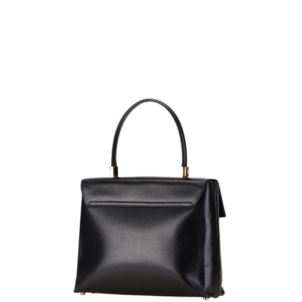 サルヴァトーレフェラガモ ガンチーニ ハンドバッグ ショルダーバッグ 2WAY AF-21 8657 ブラック レザー レディース Salvatore Ferragamo 【中古】