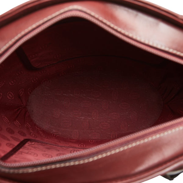 カルティエ マストライン ハンドバッグ ボルドー ワインレッド レザー レディース CARTIER 【中古】
