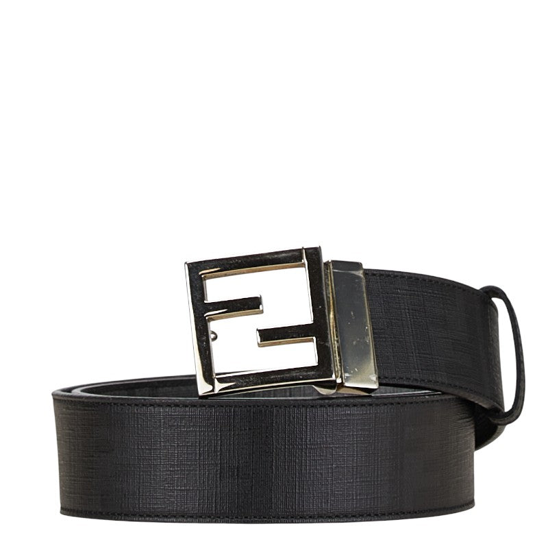 フェンディ ズッカ ロゴバックル ベルト ブラック レザー レディース FENDI 【中古】