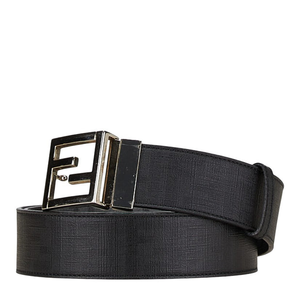 フェンディ ズッカ ロゴバックル ベルト ブラック レザー レディース FENDI 【中古】