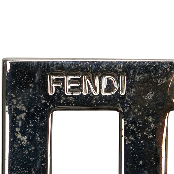 フェンディ ズッカ ロゴバックル ベルト ブラック レザー レディース FENDI 【中古】