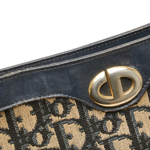 ディオール トロッター ハンドバッグ ベージュ ブラック キャンバス レザー レディース Dior 【中古】