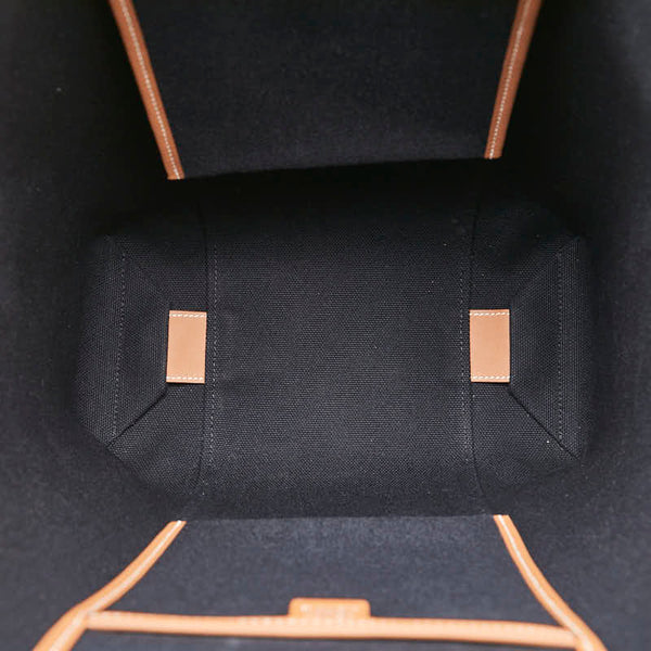 エルメス エトリヴィエールポケット 27 トートバッグ ブラック ブラウン スイフト トワルゴエラン レディース HERMES 【中古】