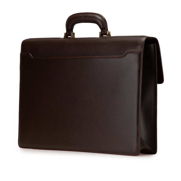 ロエベ アナグラム ブリーフケース ビジネスバッグ ブラウン レザー メンズ LOEWE 【中古】