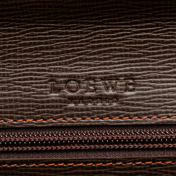ロエベ アナグラム ブリーフケース ビジネスバッグ ブラウン レザー メンズ LOEWE 【中古】