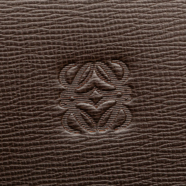 ロエベ アナグラム ブリーフケース ビジネスバッグ ブラウン レザー メンズ LOEWE 【中古】