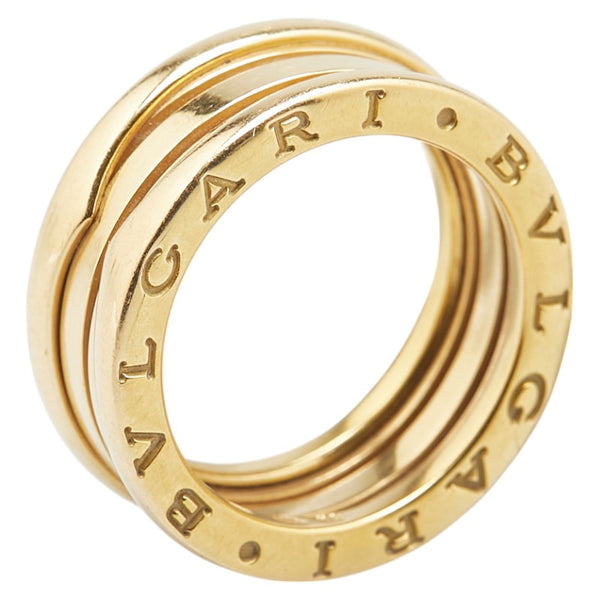 ブルガリ ビーゼロワン 3バンド リング 指輪 #54 K18YG イエローゴールド レディース BVLGARI 【中古】