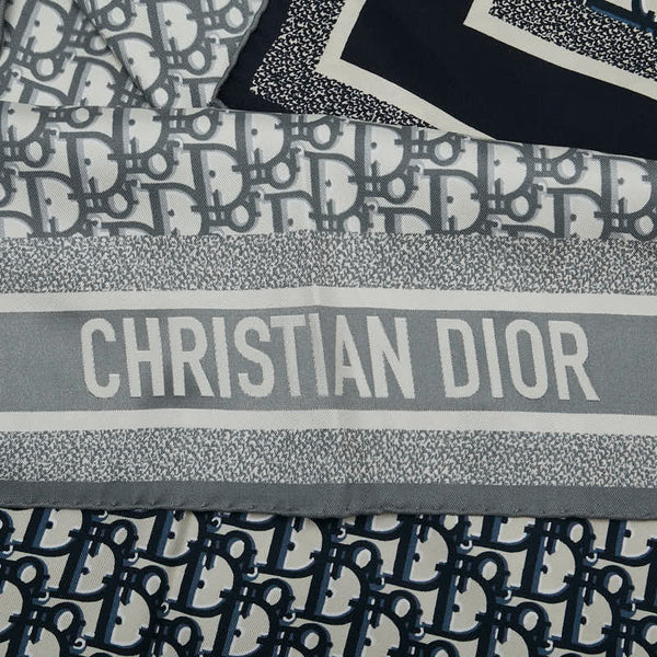 ディオール オブリーク スカーフ グレー マルチカラー シルク レディース Dior 【中古】
