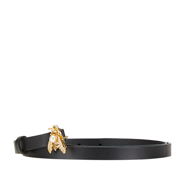 ディオール ビー ベルト ブラック レザー フェイクパール レディース Dior 【中古】