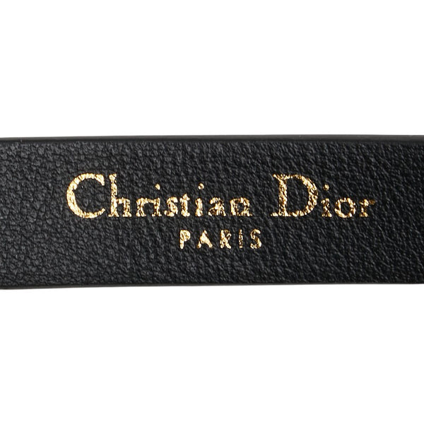 ディオール ビー ベルト ブラック レザー フェイクパール レディース Dior 【中古】