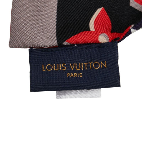 ルイ ヴィトン バンドー パーフェクト マッチ スカーフ M76898 ブラック レッド シルク レディース LOUIS VUITTON 【中古】